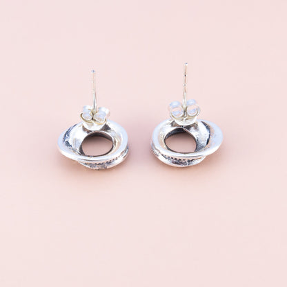 Swirling Marcasite Silver Studs