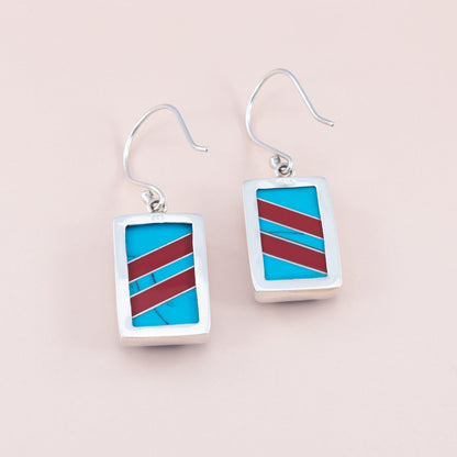 Lab-Made Howlite Silver Earrings