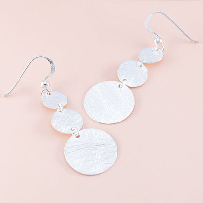 Sterling Silver Three Disc Earrings - The Silver Alchemist