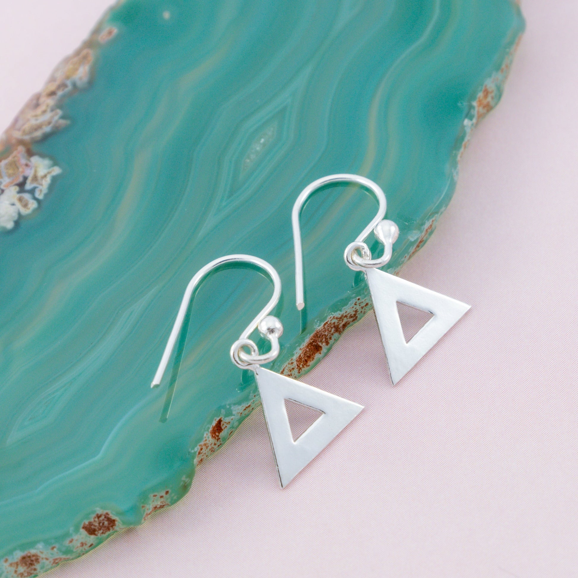 Sterling Silver Triangle Earrings - The Silver Alchemist