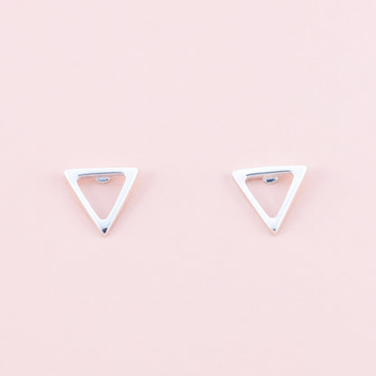 Sterling Silver Triangle Studs - The Silver Alchemist