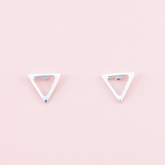 Sterling Silver Triangle Studs - The Silver Alchemist