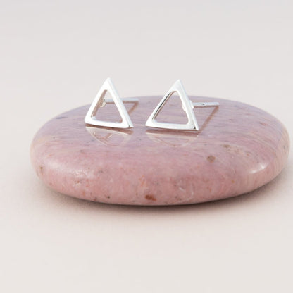 Sterling Silver Triangle Studs - The Silver Alchemist