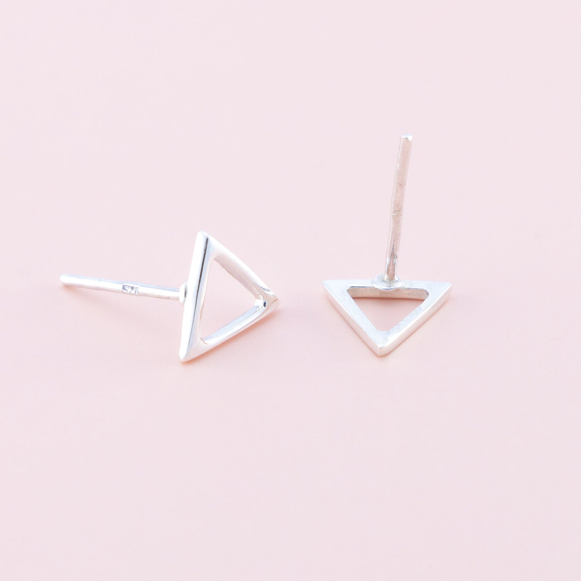 Sterling Silver Triangle Studs - The Silver Alchemist