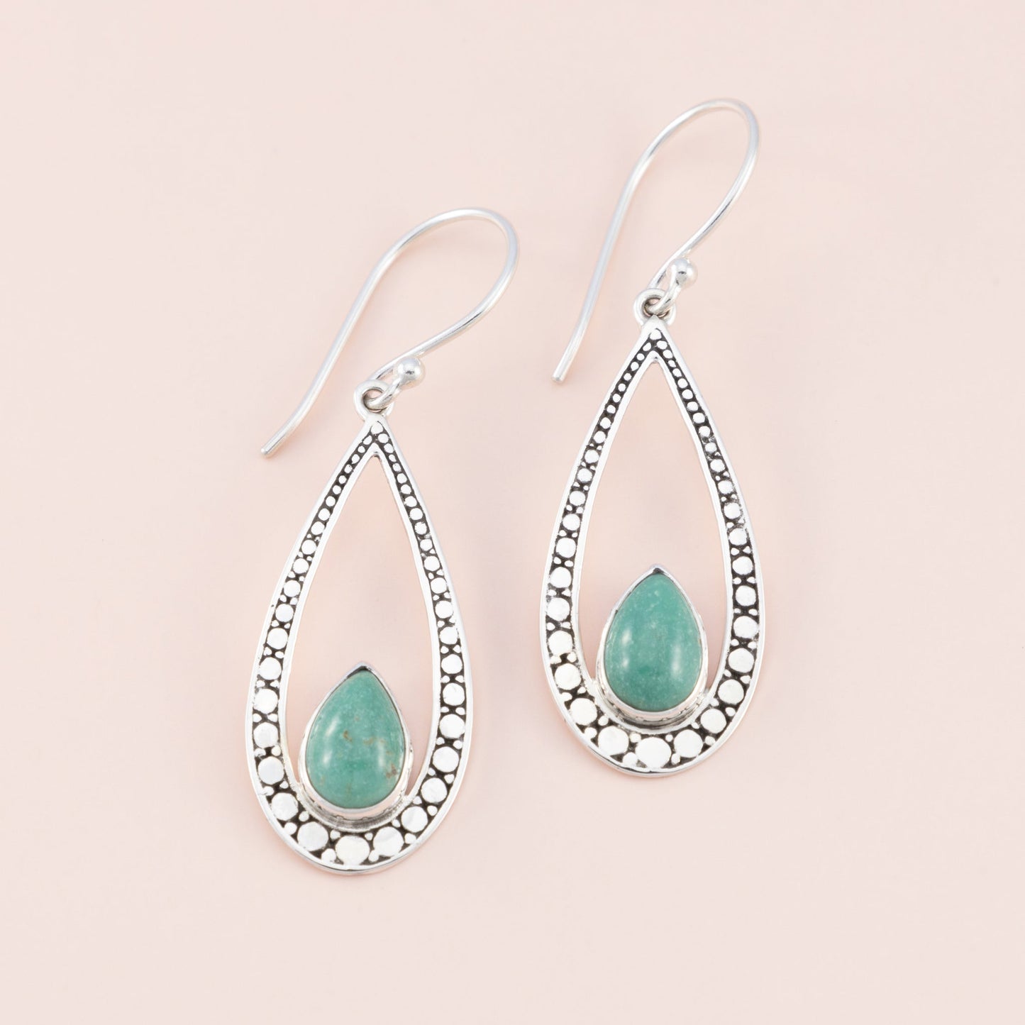 Sterling Silver Turquoise Gemstone Teardrop Earrings - The Silver Alchemist