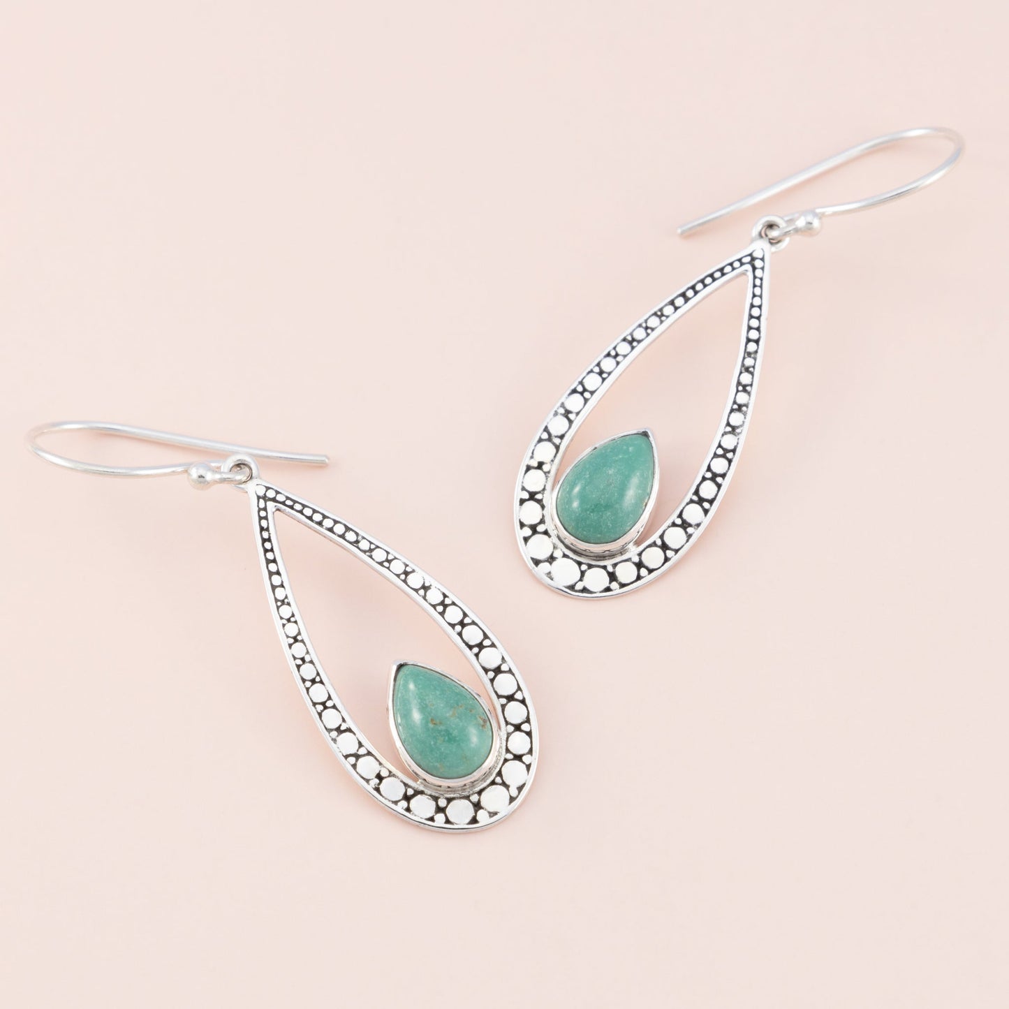 Sterling Silver Turquoise Gemstone Teardrop Earrings - The Silver Alchemist