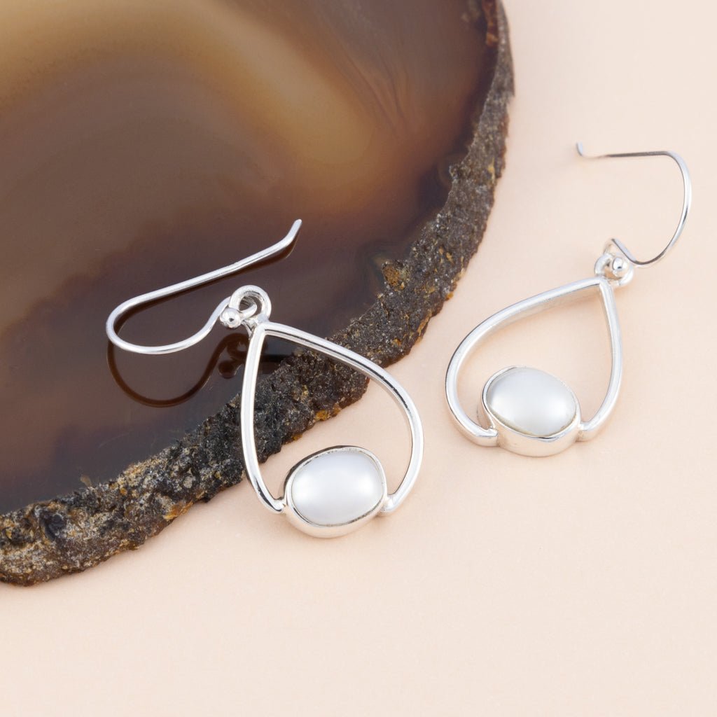 Sterling Silver Water Drop Pearl Earrings - The Silver Alchemist